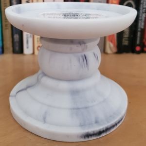 Bath & Body Works NWT Large Marbeled 3-Wick Candle Stand Grey/White